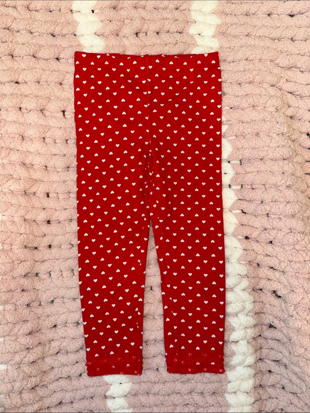 Red Heart Print Toddler Leggings